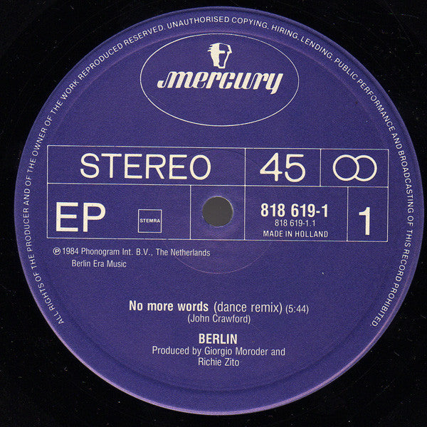 Berlin : No More Words (12", EP)