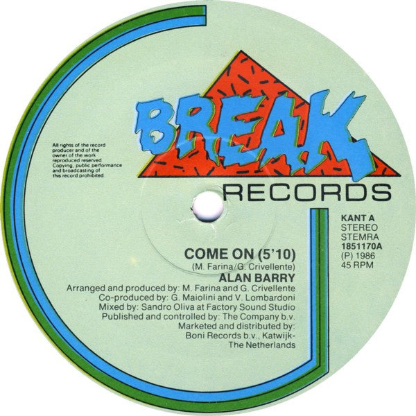 Alan Barry : Come On (12")