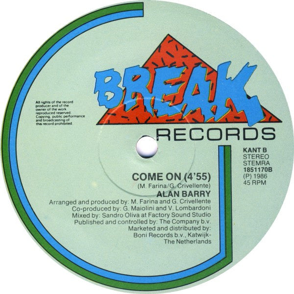Alan Barry : Come On (12")