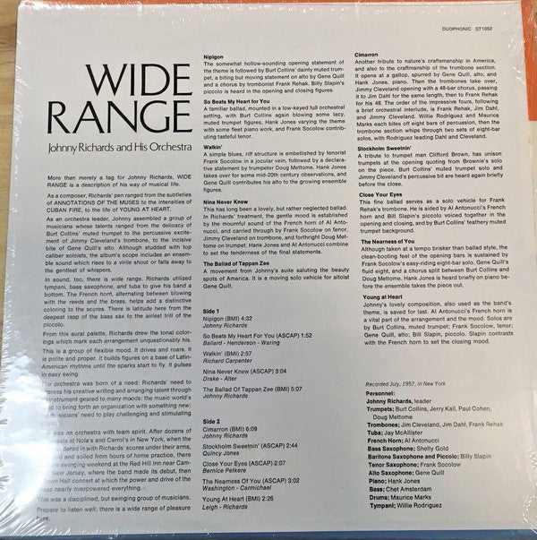 Johnny Richards And His Orchestra : Wide Range (LP, Album, RE, Duo)