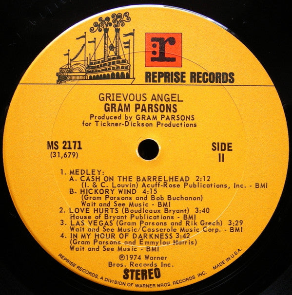 Gram Parsons : Grievous Angel (LP, Album, Pit)
