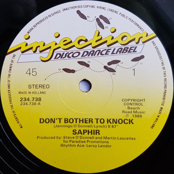 Cognac / Saphir (3) : Don't Bother To Knock (12", Maxi)