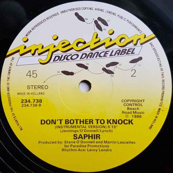 Cognac / Saphir (3) : Don't Bother To Knock (12", Maxi)
