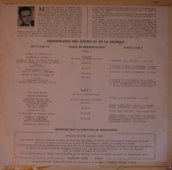 Maurice Jarre : Musique De Scène Pour Le Théâtre National Populaire (LP)