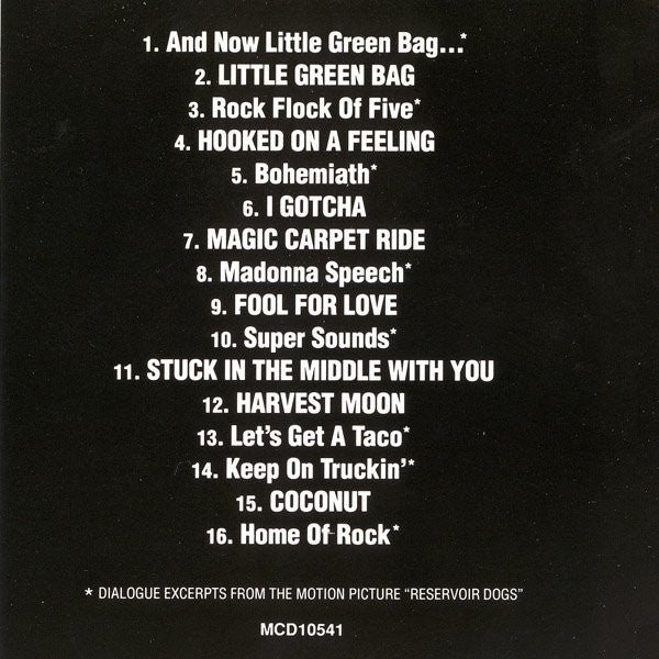 Various : Reservoir Dogs (Music From The Original Motion Picture Sound Track) (CD, Comp, RE)