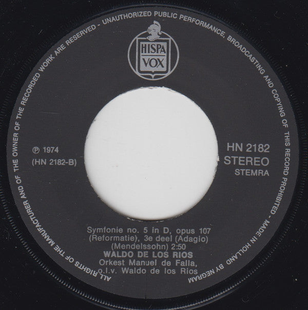 Waldo De Los Rios : Beethoven Symfonie No 1. (7", Single)