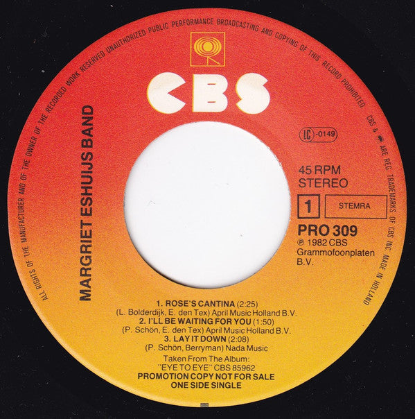 Margriet Eshuijs Band : Eye To Eye (7", S/Sided)