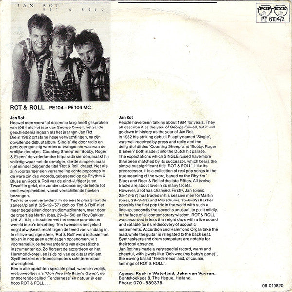 Jan Rot : Tenderness (7", Single)