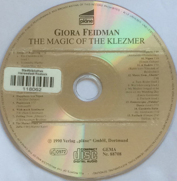 Giora Feidman : The Magic Of The Klezmer (CD, RE)