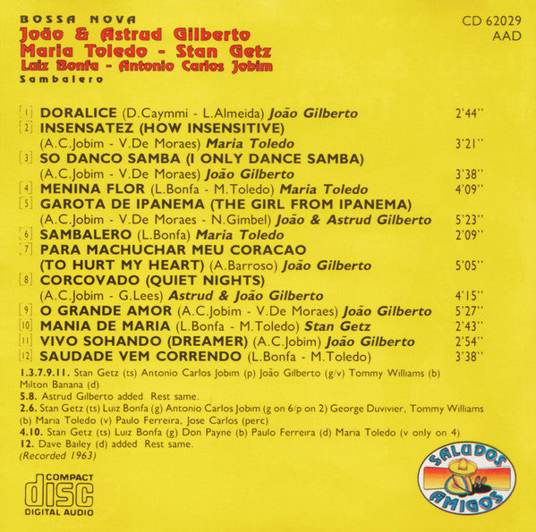 João Gilberto & Astrud Gilberto, Maria Toledo, Stan Getz : Bossa Nova Sambalero (CD, Comp)