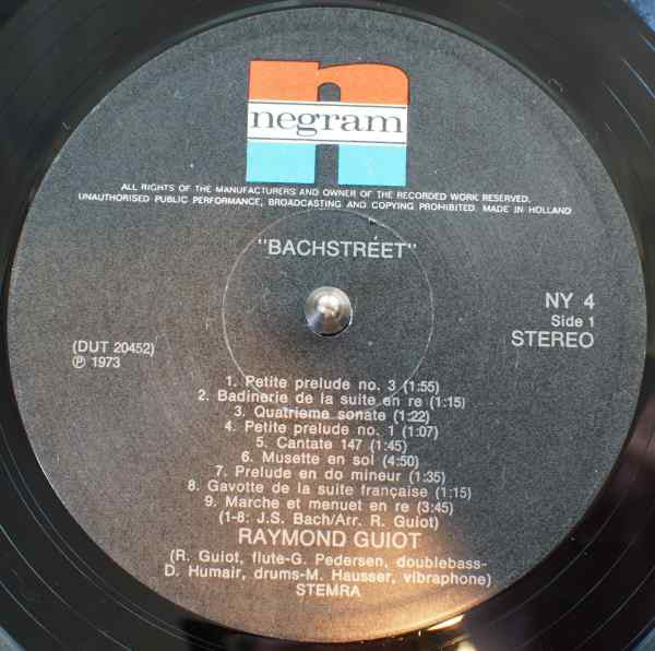 Raymond Guiot : Bachstreet (LP, RE)