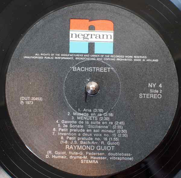 Raymond Guiot : Bachstreet (LP, RE)