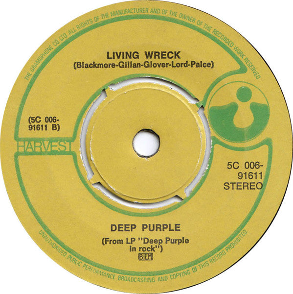 Deep Purple : Black Night (7", Single)