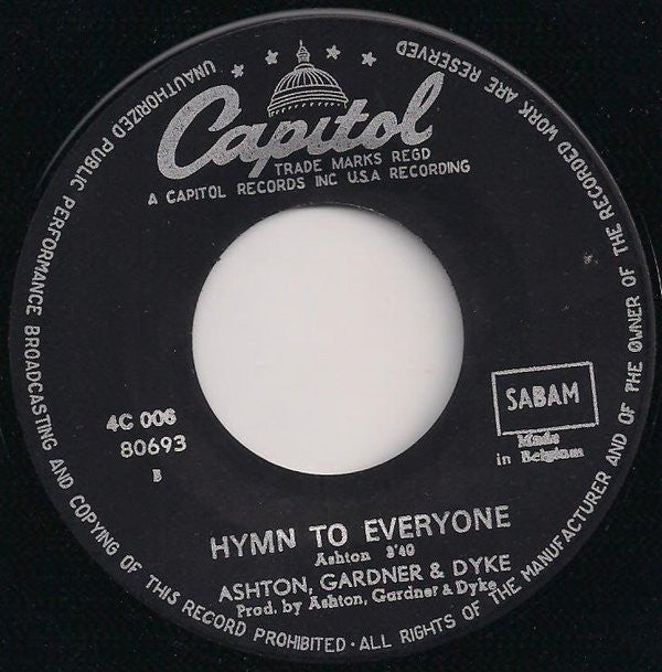 Ashton, Gardner & Dyke : Resurrection Shuffle / Hymn To Everyone (7", Single)