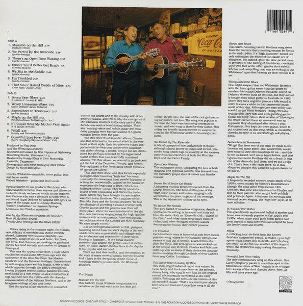 The Whitstein Brothers : Old Time Duets (LP, Album)