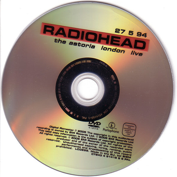 Radiohead : 27 5 94 The Astoria London Live (DVD-V, RE, RM, PAL)