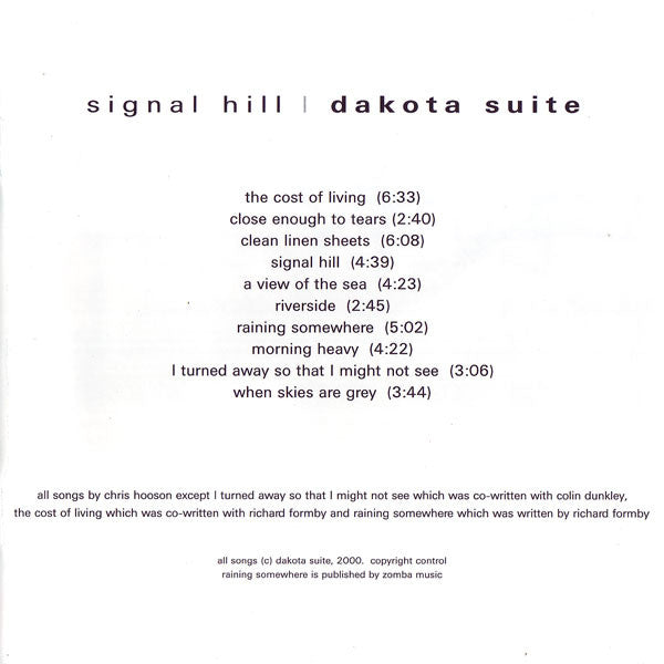 Dakota Suite : Signal Hill (CD, Album)
