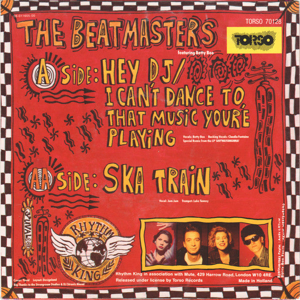 The Beatmasters Featuring Betty Boo : Hey DJ / I Can't Dance (To That Music You're Playing) / Ska Train (7", Single)