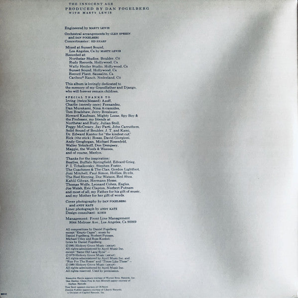 Dan Fogelberg : The Innocent Age (2xLP, Album, Gat)