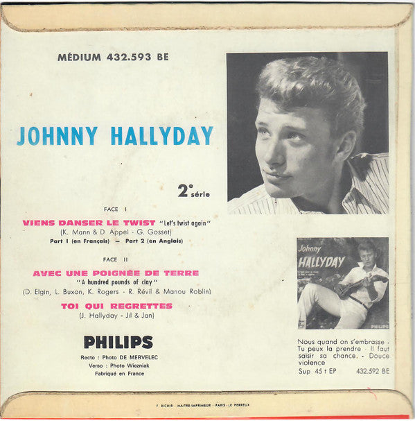 Johnny Hallyday : Viens Danser Le Twist (7", EP)