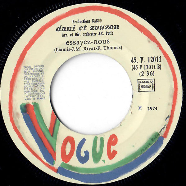 Dani Et Zouzou : Un Homme Qui Revient Toujours / Essayez-Nous (7", Single)