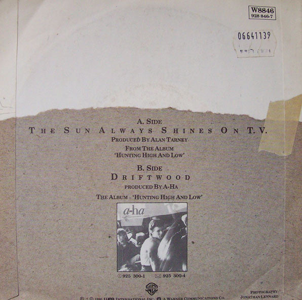 a-ha : The Sun Always Shines On T.V. (7", Single, Pap)