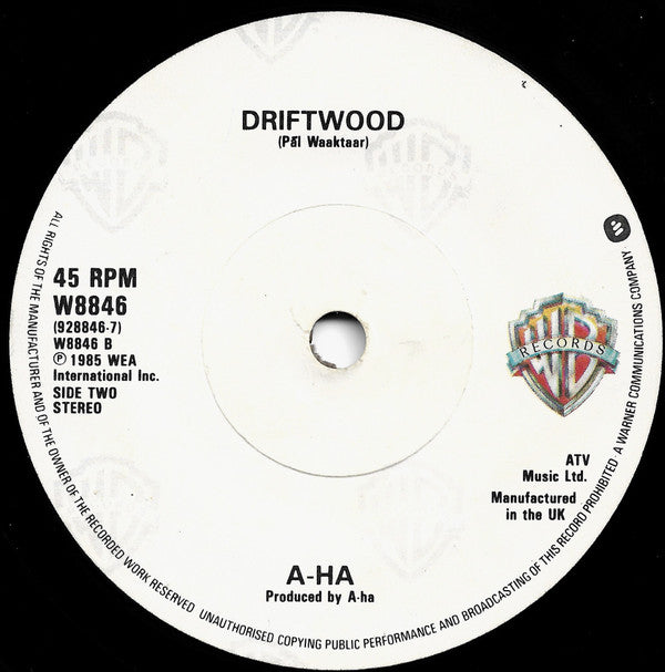 a-ha : The Sun Always Shines On T.V. (7", Single, Pap)