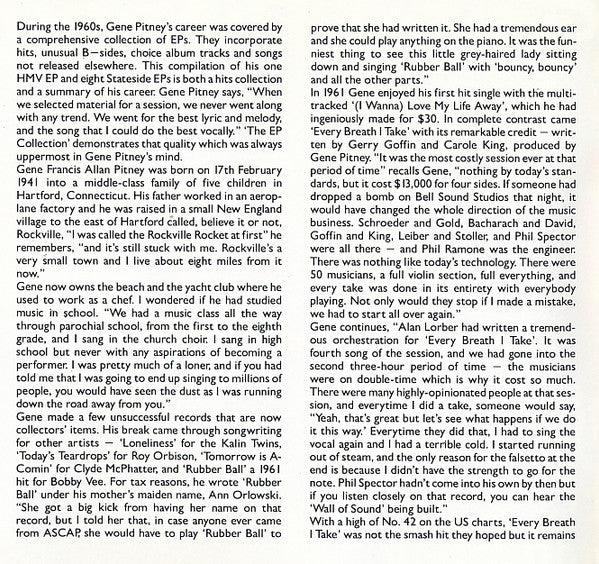 Gene Pitney : The EP Collection (CD, Comp)