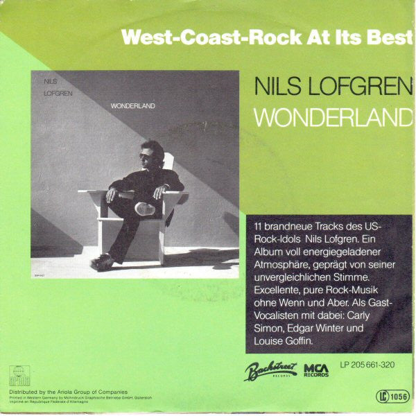 Nils Lofgren : Wonderland (7")