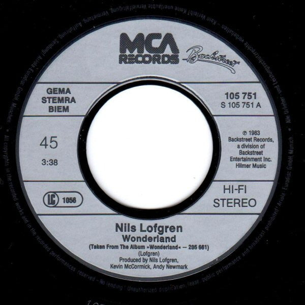 Nils Lofgren : Wonderland (7")