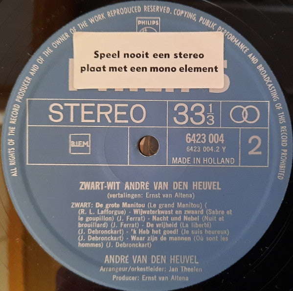 André van den Heuvel : Zwart-Wit (LP, Album)