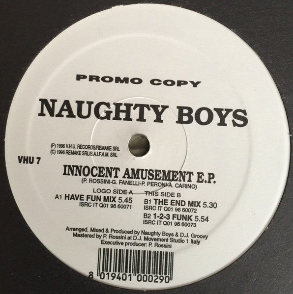 Naughty Boys : Innocent Amusement E.P. (12", EP, Promo)