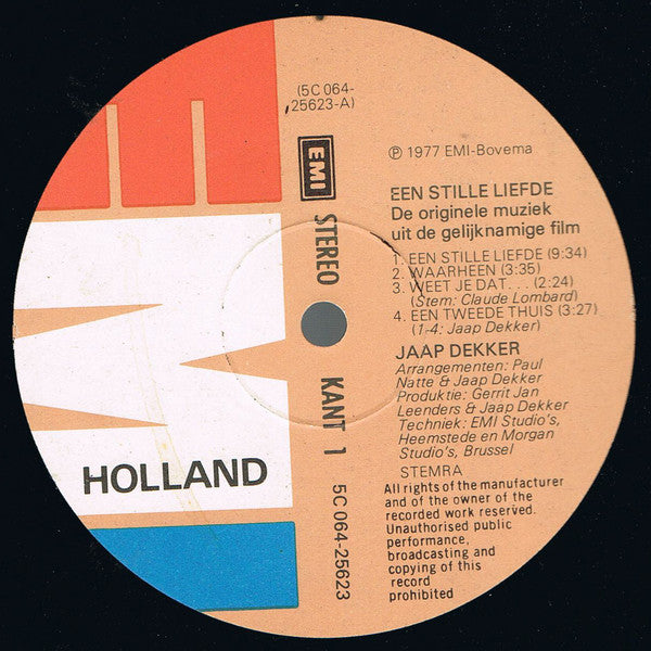 Jaap Dekker : Een Stille Liefde (LP)