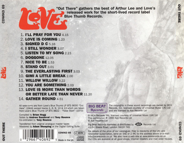 Love : Out There (CD, Comp, RE)