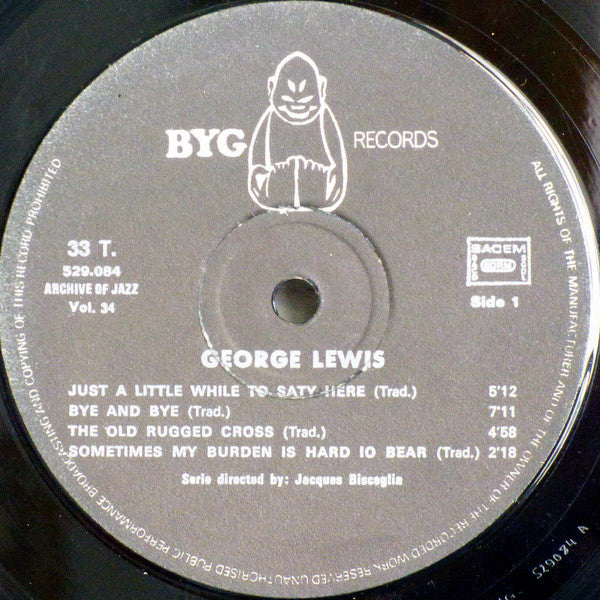 George Lewis (2) : Archive Of Jazz Volume 34 - George Lewis (LP, Album, RE)