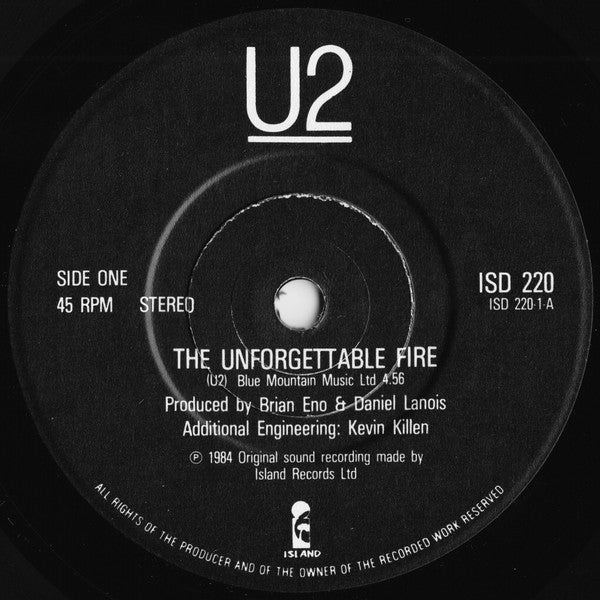 U2 : The Unforgettable Fire (2x7", EP, Single, Ltd, Gat)