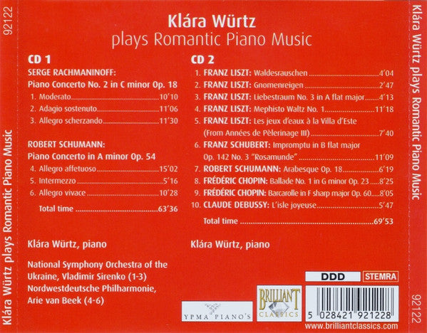 Klára Würtz : Plays Romantic Piano Music (2xCD)