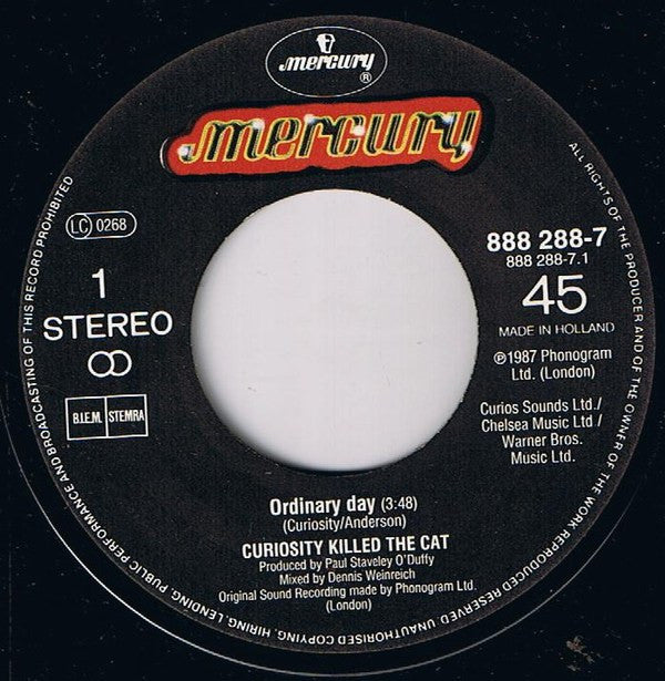 Curiosity Killed The Cat : Ordinary Day (7", Single)