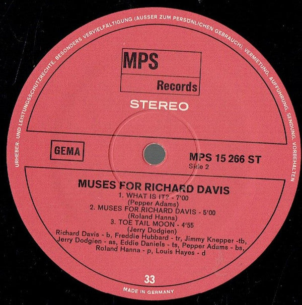 Richard Davis (2) : Muses For Richard Davis (LP, Album, Gat)