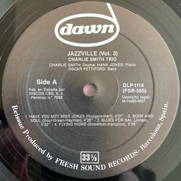 Charlie Smith Trio / Aaron Sachs Sextet : Jazzville Vol. 3 (LP, Album)