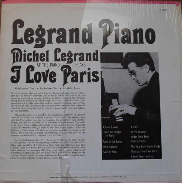 Michel Legrand : Legrand Piano (LP, Album, RE)