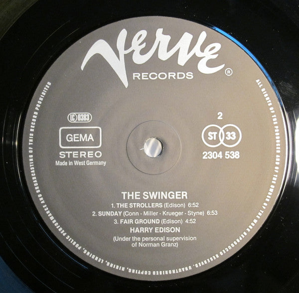 Harry Edison : The Swinger (LP, Album, RE)