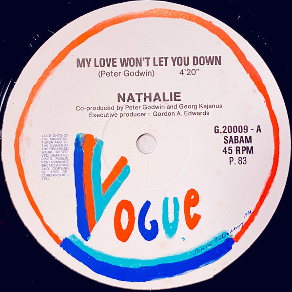 Nathalie : My Love Won't Let You Down (12", Maxi)
