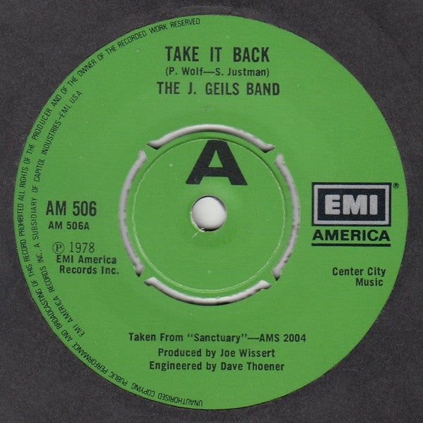 The J. Geils Band : Take It Back (7")