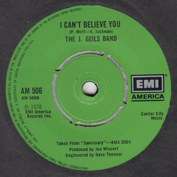 The J. Geils Band : Take It Back (7")