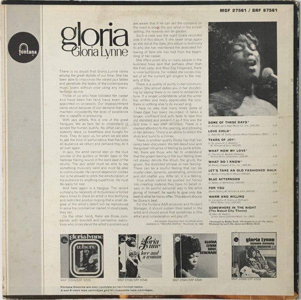 Gloria Lynne : Gloria (LP, Album)