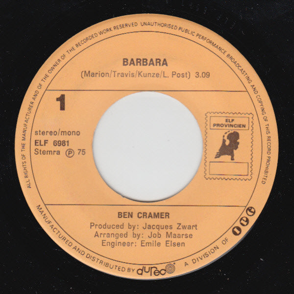 Ben Cramer : Barbara  (7", Single)