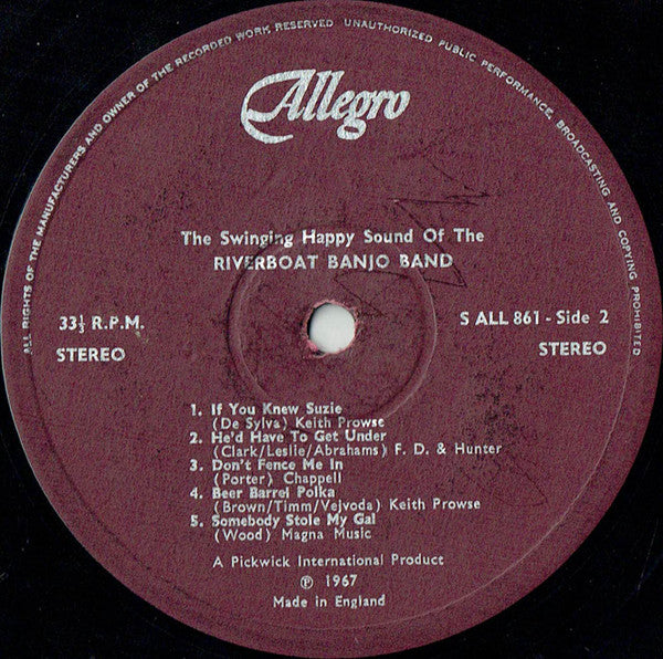 The Riverboat Banjo Band : The Swinging Happy Sound Of The Riverboat Banjo Band (LP, Album)