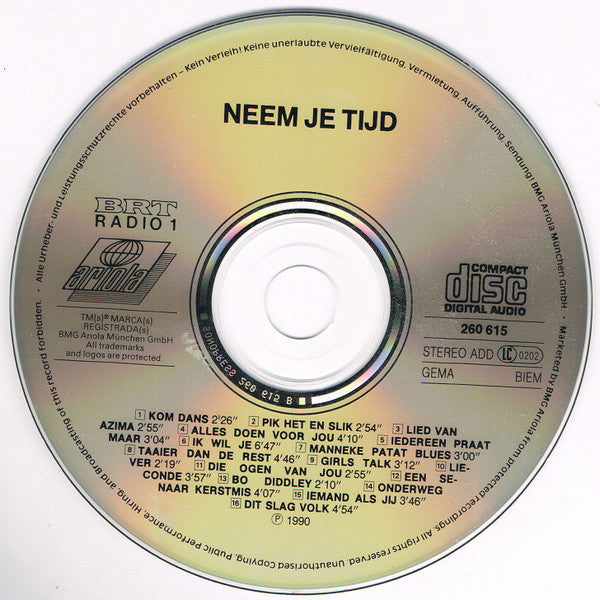 Various : Neem Je Tijd (16 Covers) (CD)