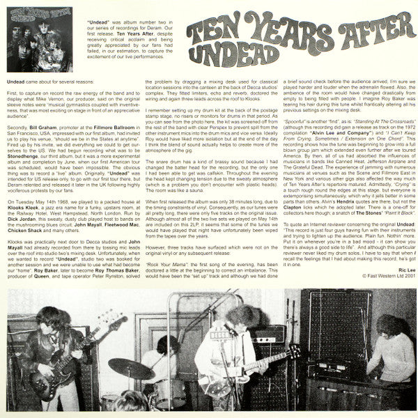 Ten Years After : Undead (LP, Album, RE, RM + LP, S/Sided, Etch + Album, RM,)